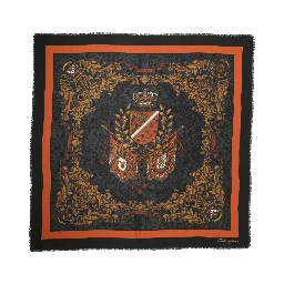 Multicolor Crest Print Cashmere 272cm x 132cm Men Scarf
