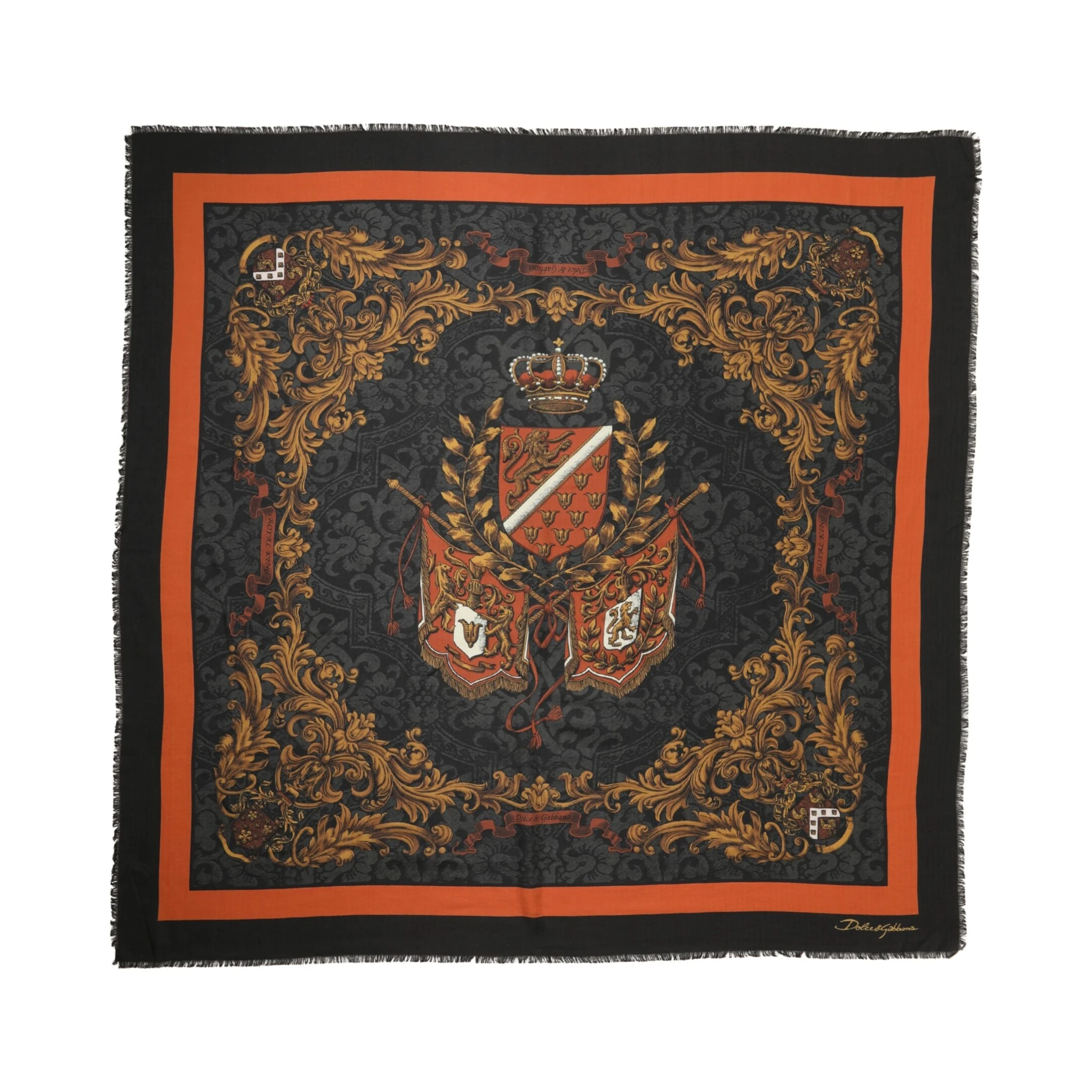 Multicolor Crest Print Cashmere 272cm x 132cm Men Scarf