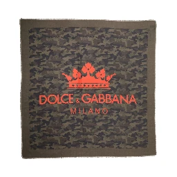 Green Camouflage Logo Cashmere 138cm x 137cm Men Scarf