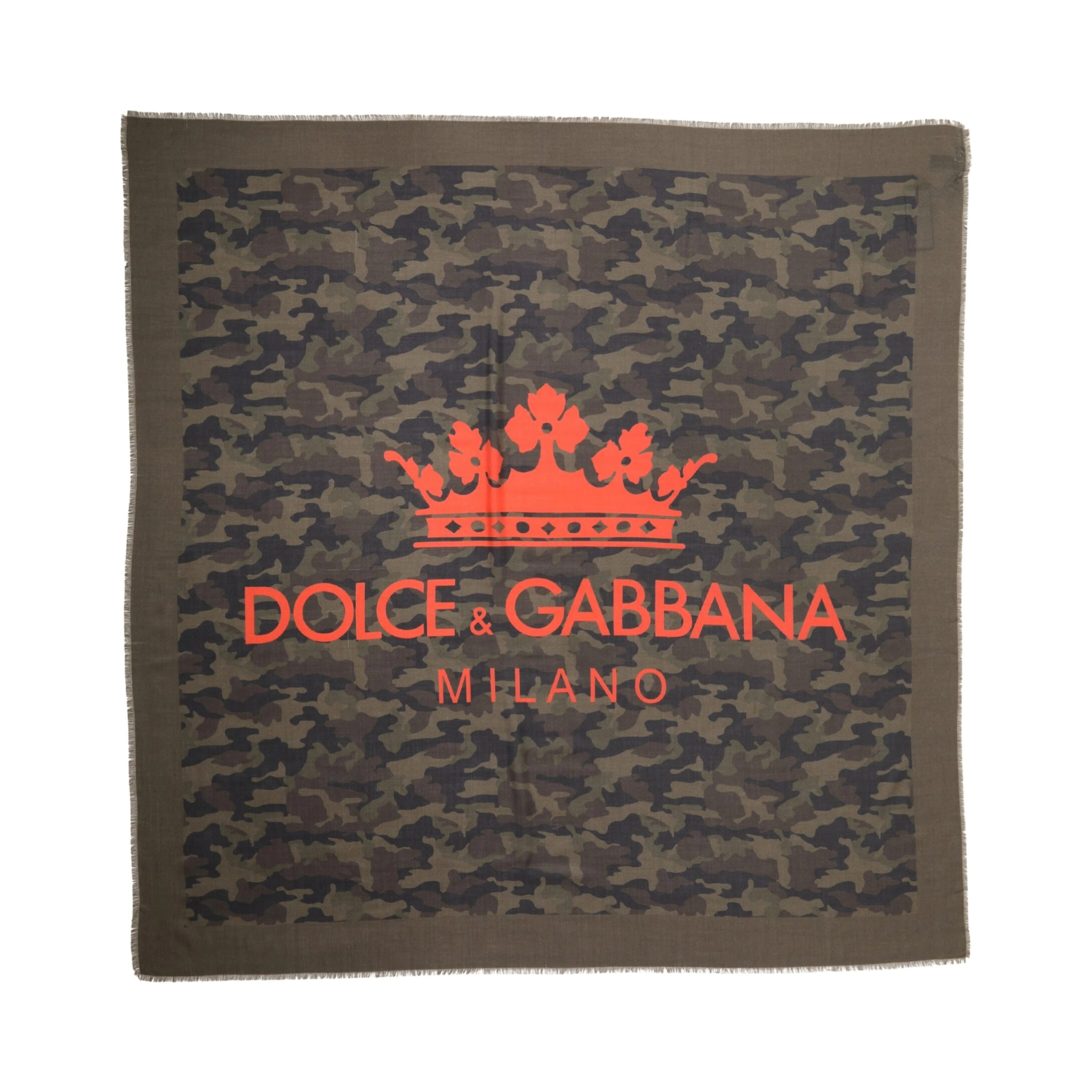 Green Camouflage Logo Cashmere 138cm x 137cm Men Scarf