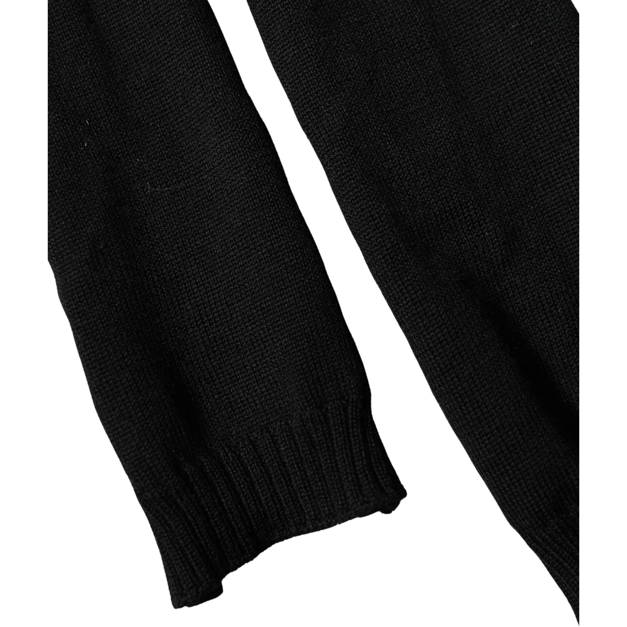 Black Wool Knitted Neck Foulard 259cm x 17cm Men Scarf