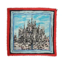 Multicolor Milano Print Cashmere 134cm x 130cm Men Scarf