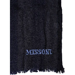 Dark Blue Wool Knit Unisex Wrap Fringe Shawl 170cm x 60cm Scarf
