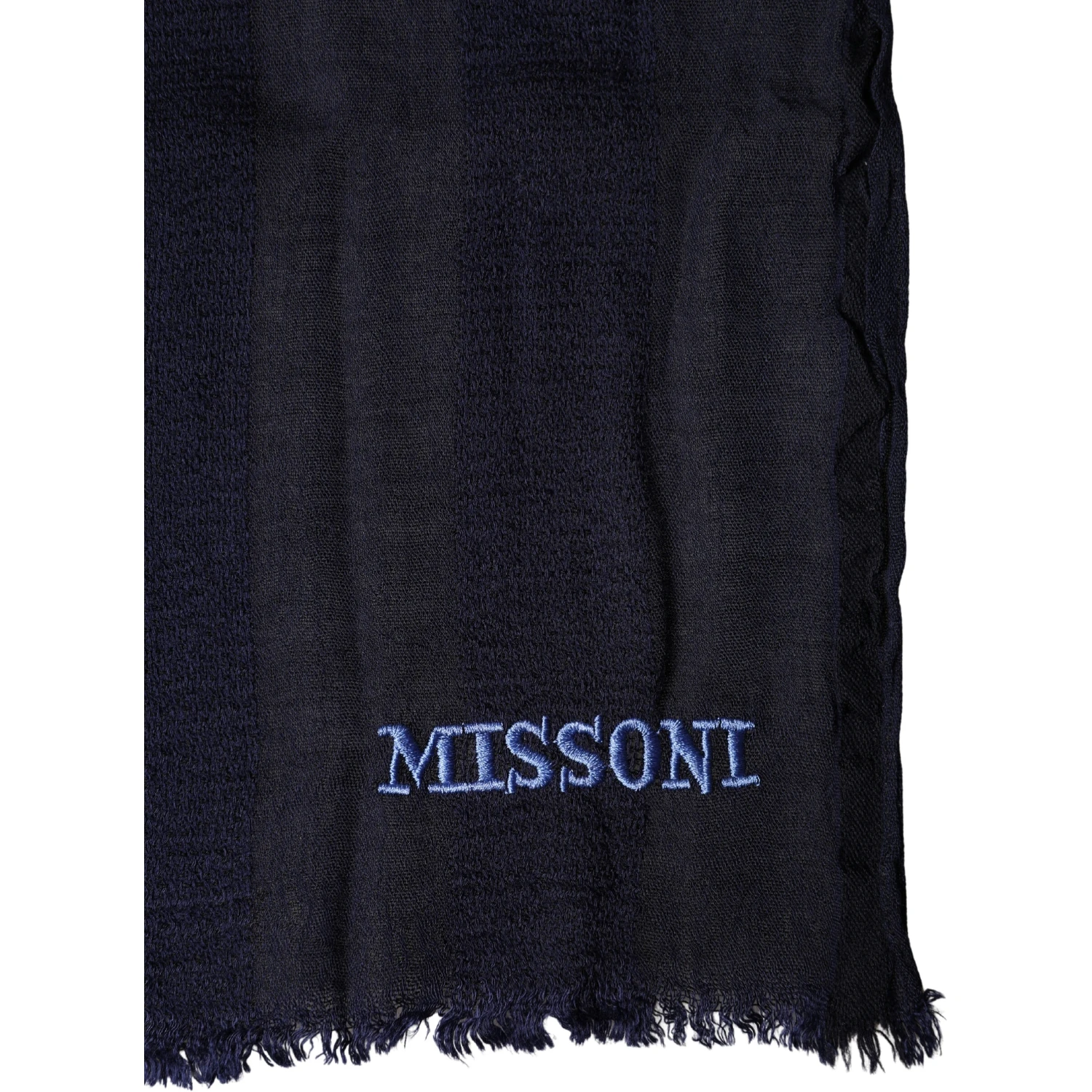 Dark Blue Wool Knit Unisex Wrap Fringe Shawl 170cm x 60cm Scarf