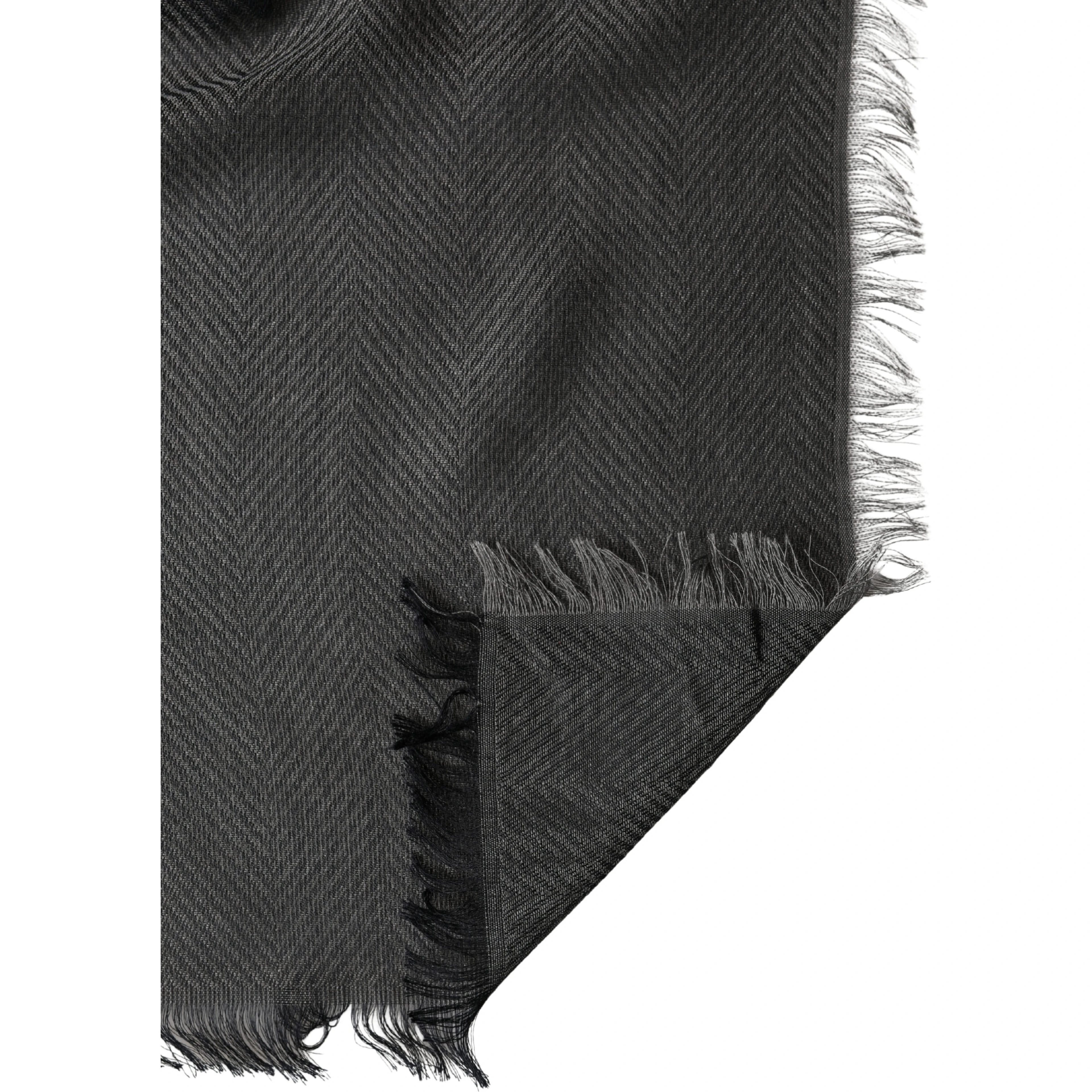 Black Modal Warmer Shawl Fringes 140cm x 134cm Men Scarf
