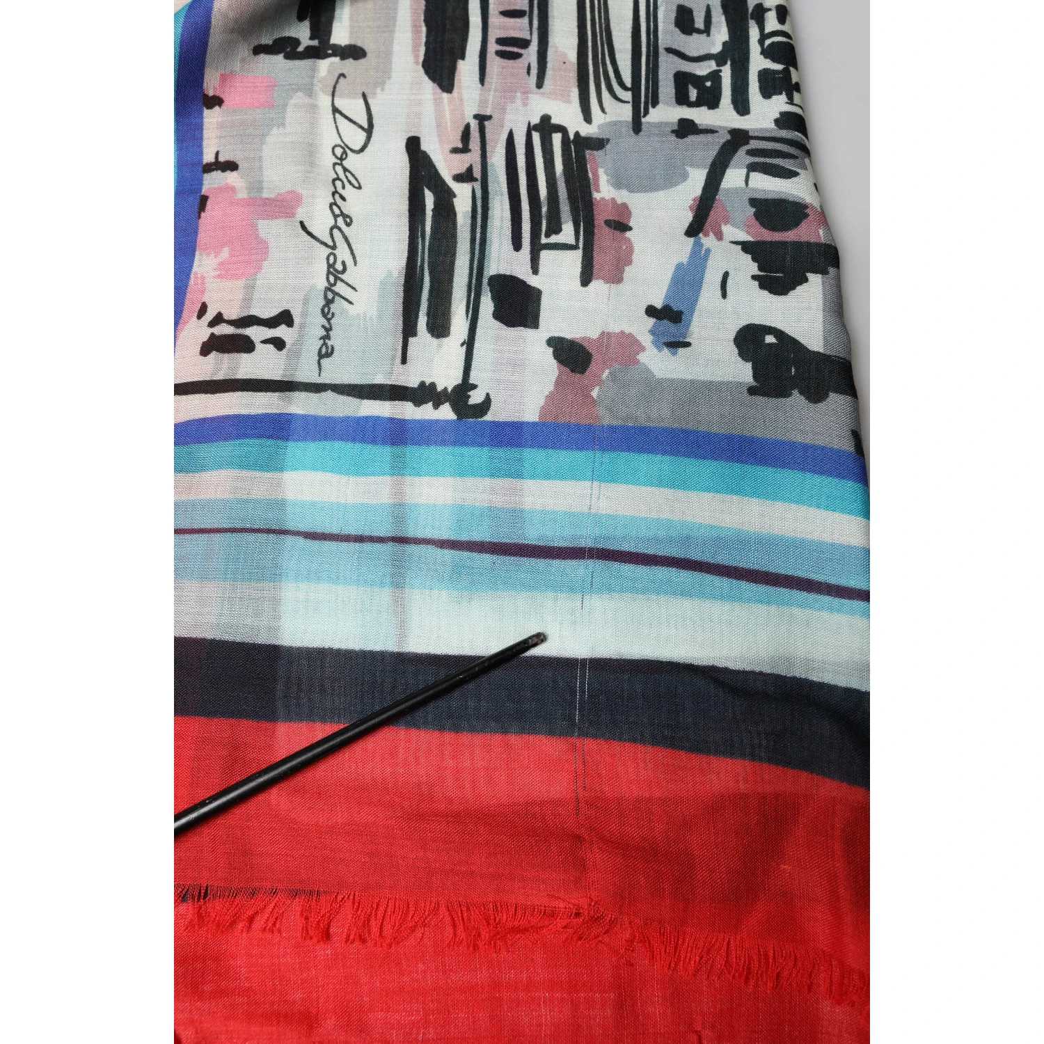Multicolor Milano Print Cashmere 134cm x 130cm Men Scarf
