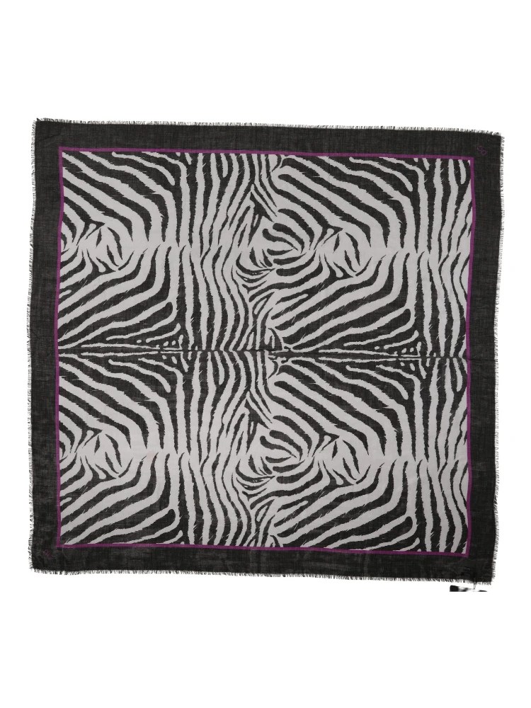 White Black Zebra Pattern Shawl 255cm x 132cm Men Scarf