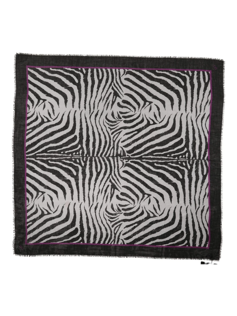 White Black Zebra Pattern Shawl 255cm x 132cm Men Scarf