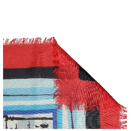 Multicolor Milano Print Cashmere 134cm x 130cm Men Scarf