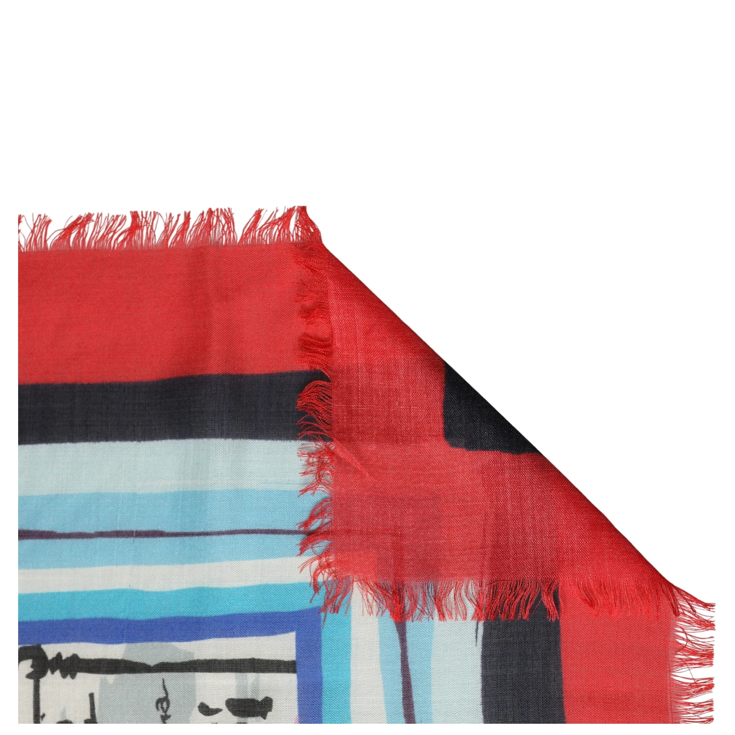 Multicolor Milano Print Cashmere 134cm x 130cm Men Scarf