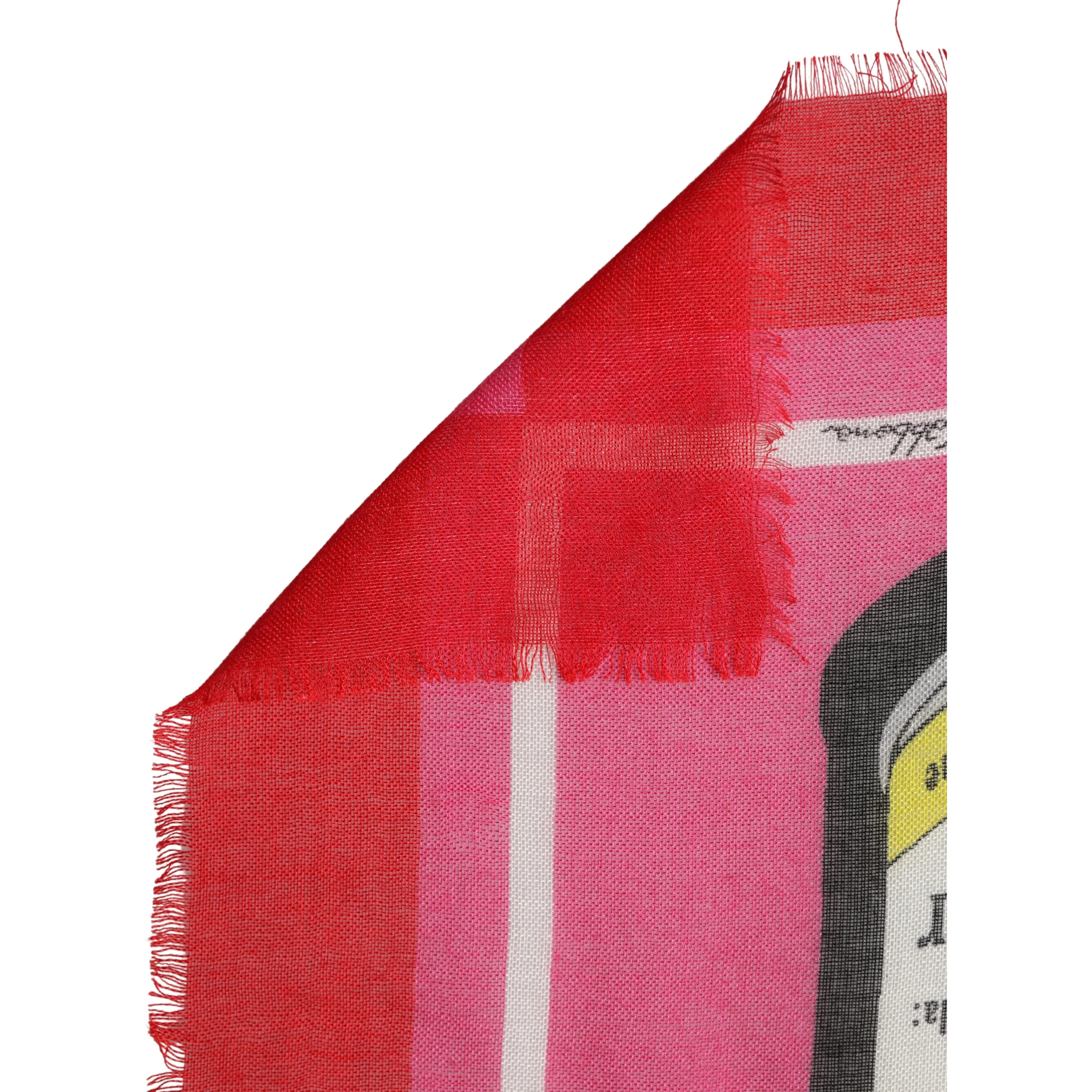 Pink DG Amore Print Neck Square Shawl 140cm x 135cm  Scarf