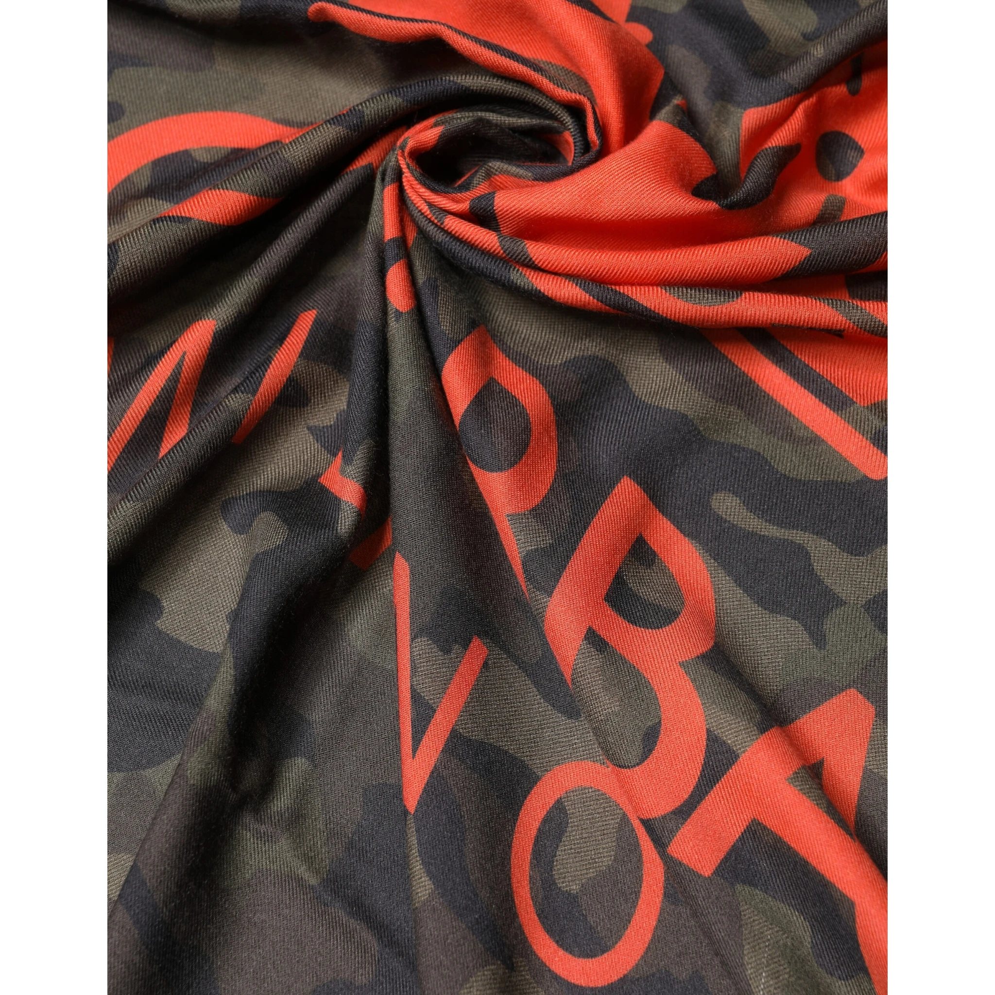 Green Camouflage Logo Cashmere 138cm x 137cm Men Scarf