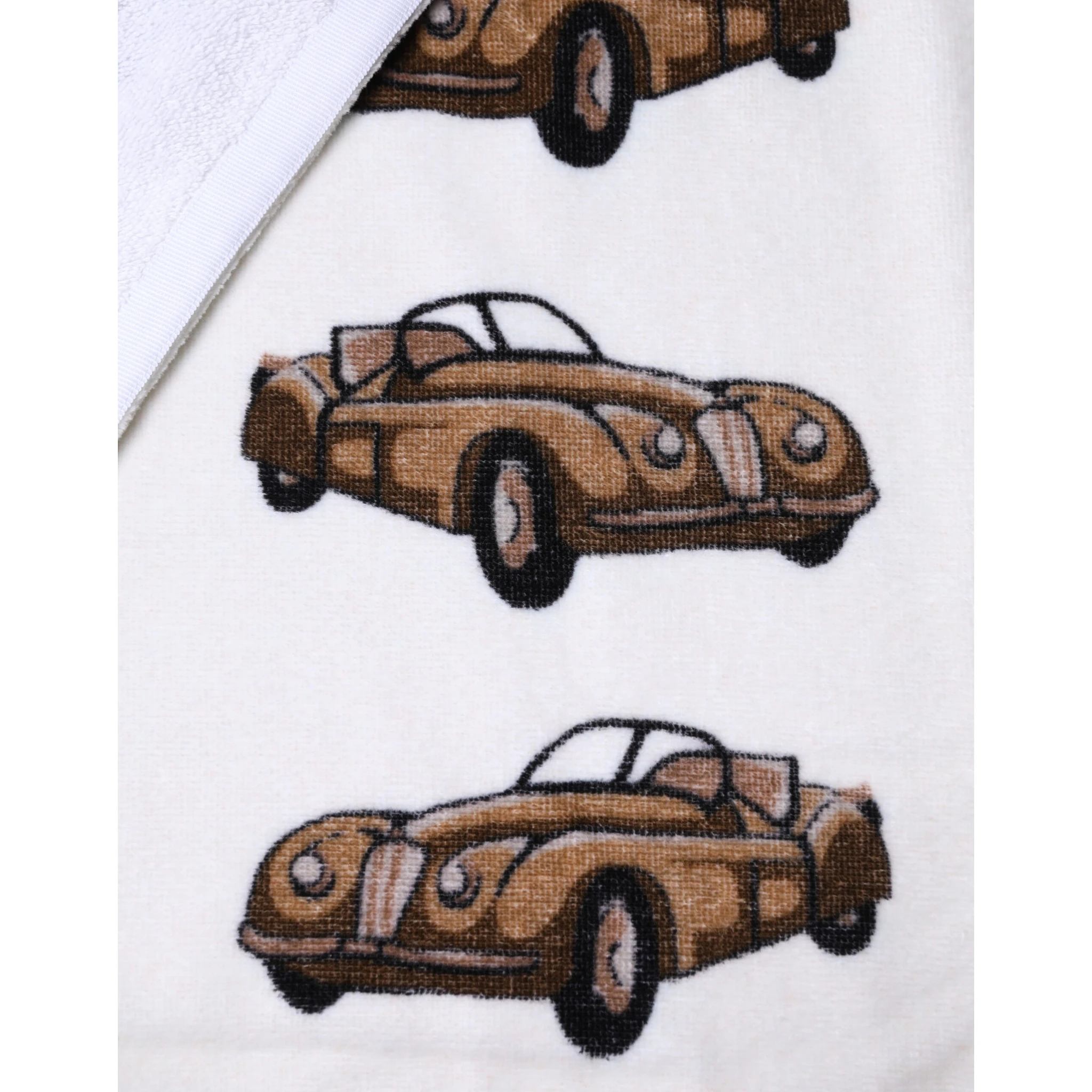 Towel White Cotton Car Graphic Print 115cm x 180cm Beach