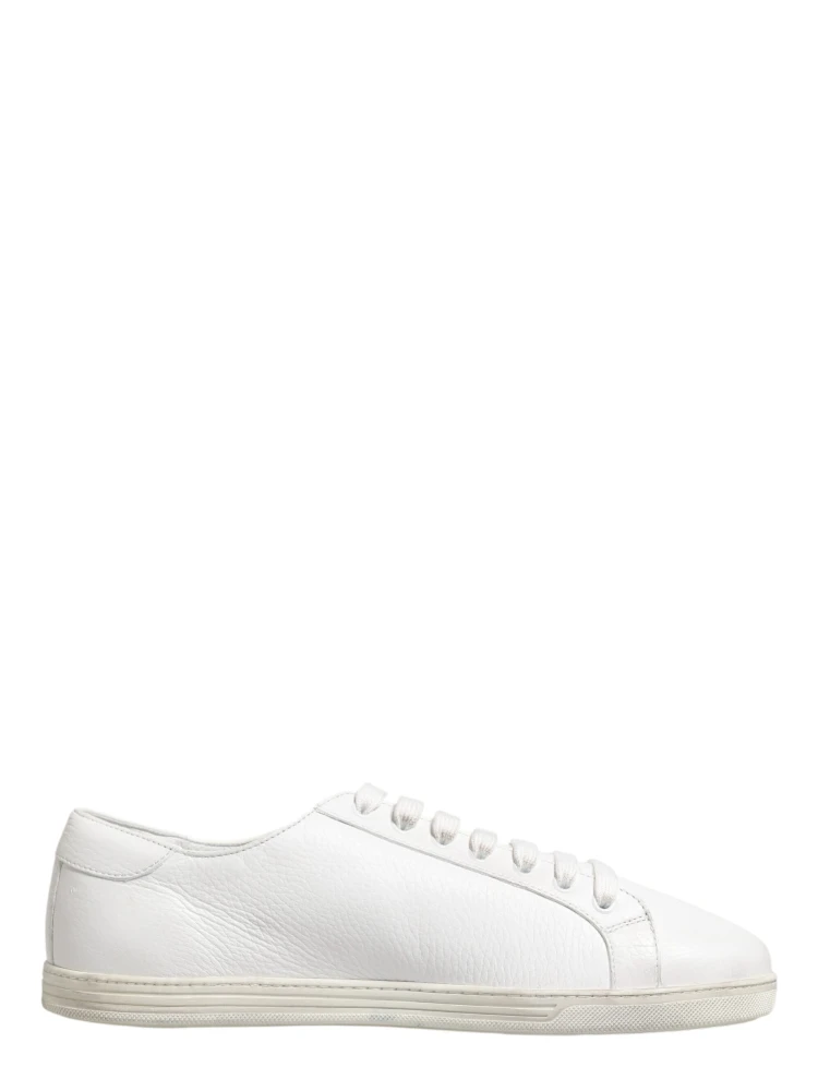 White Bianco Leather Men Low Top Sneakers Shoes