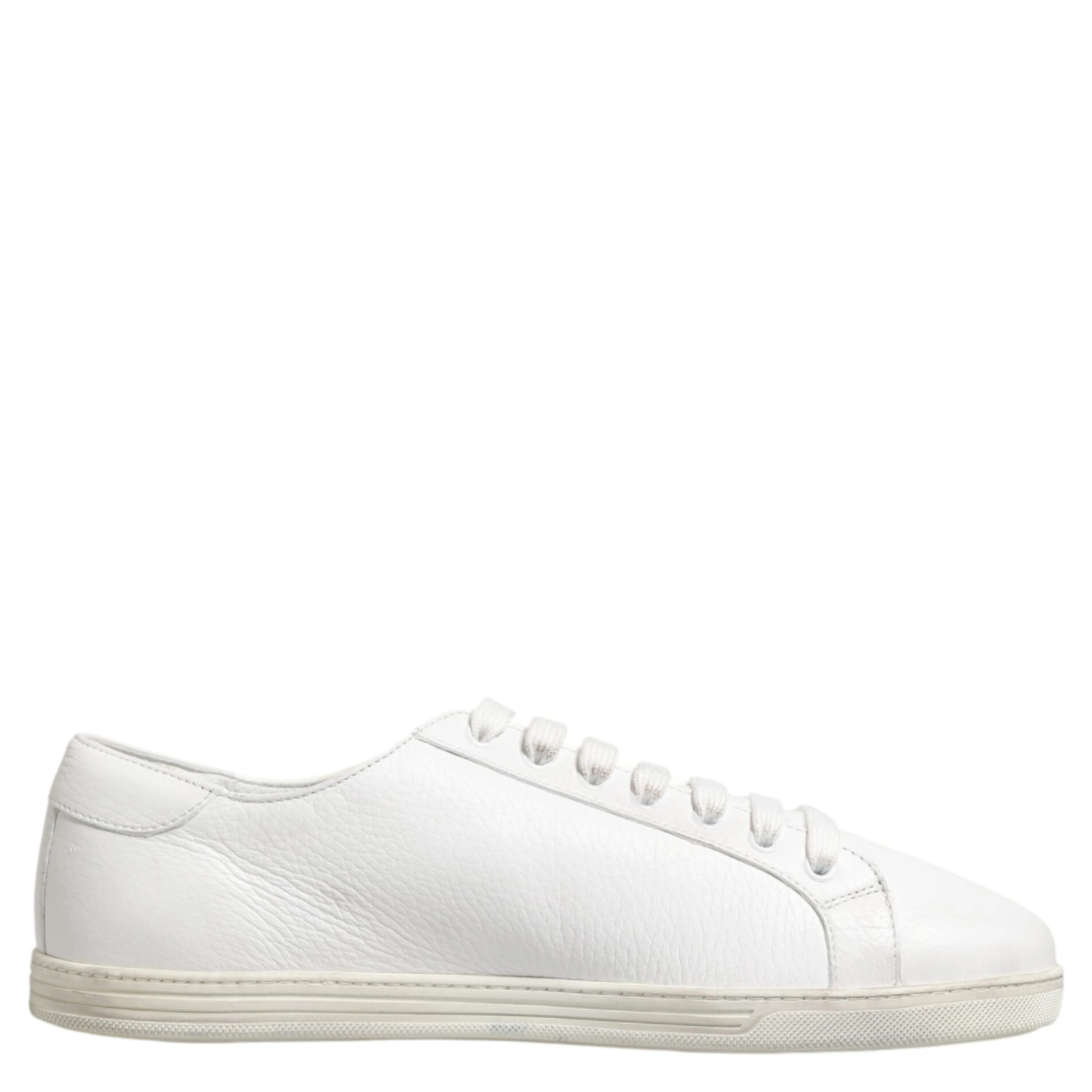 White Bianco Leather Men Low Top Sneakers Shoes