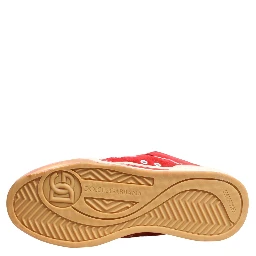 Red White Suede DG Logo Low Top Sneakers Shoes