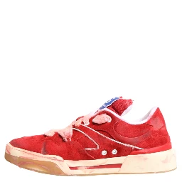 Red White Suede DG Logo Low Top Sneakers Shoes