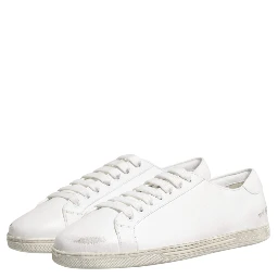 White Bianco Leather Men Low Top Sneakers Shoes