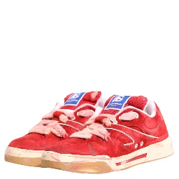 Red White Suede DG Logo Low Top Sneakers Shoes