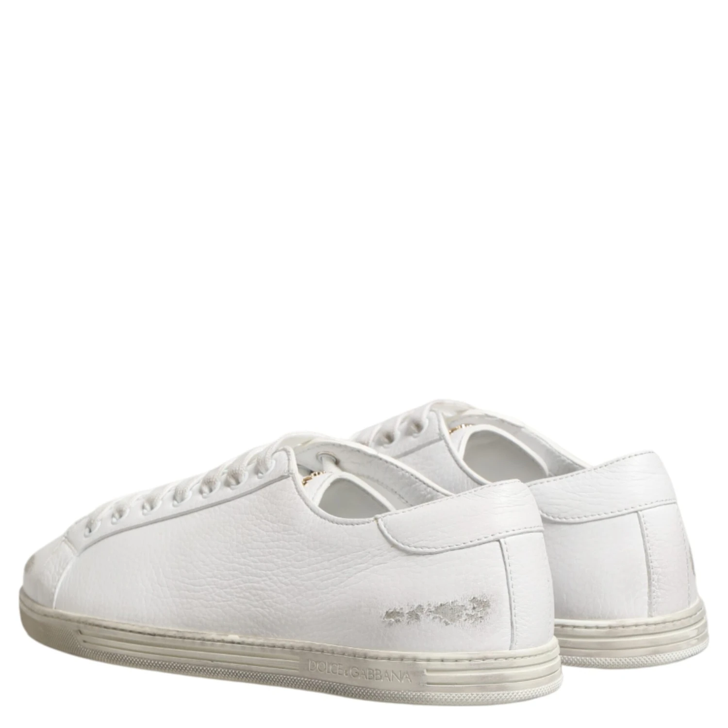 White Bianco Leather Men Low Top Sneakers Shoes