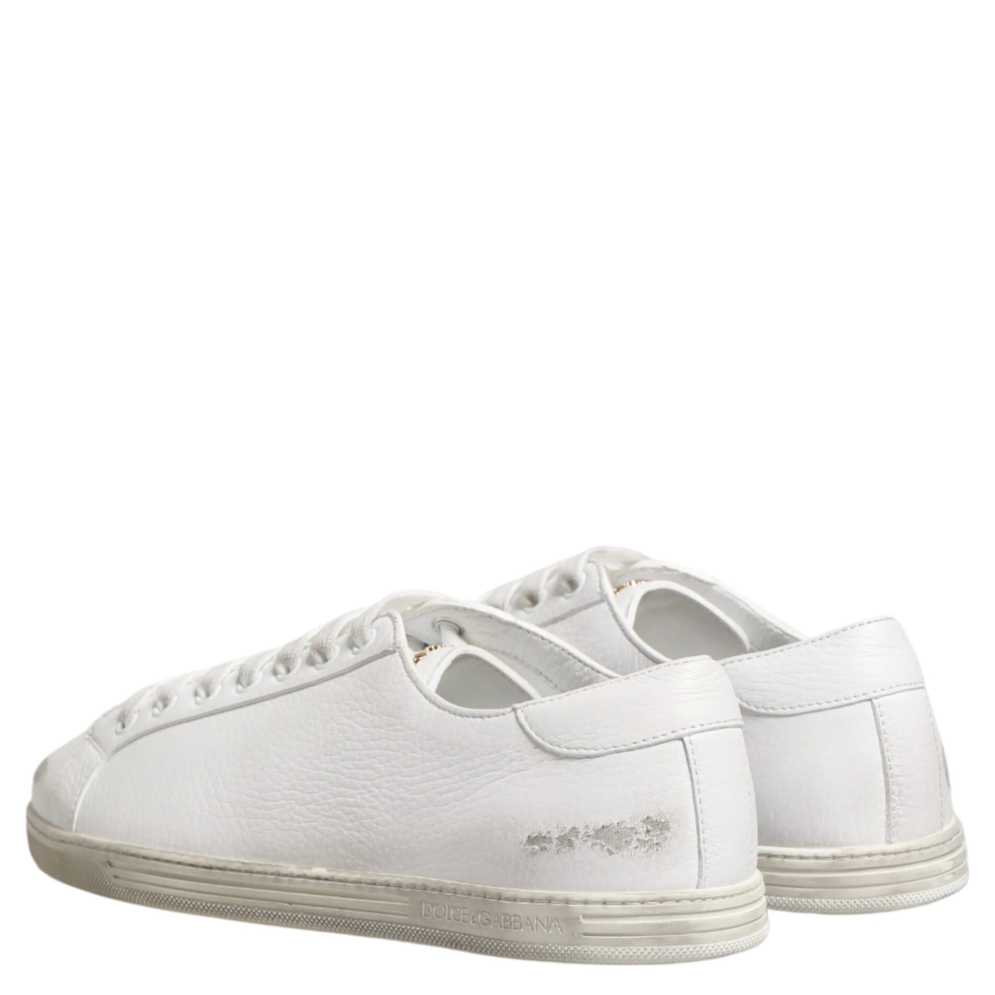 White Bianco Leather Men Low Top Sneakers Shoes