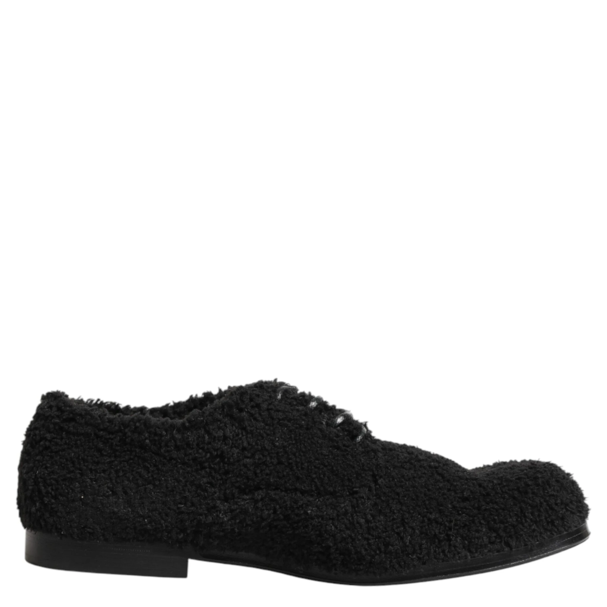 Men Black Riccio Shearling Dress Derby Shoes