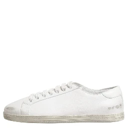 White Bianco Leather Men Low Top Sneakers Shoes