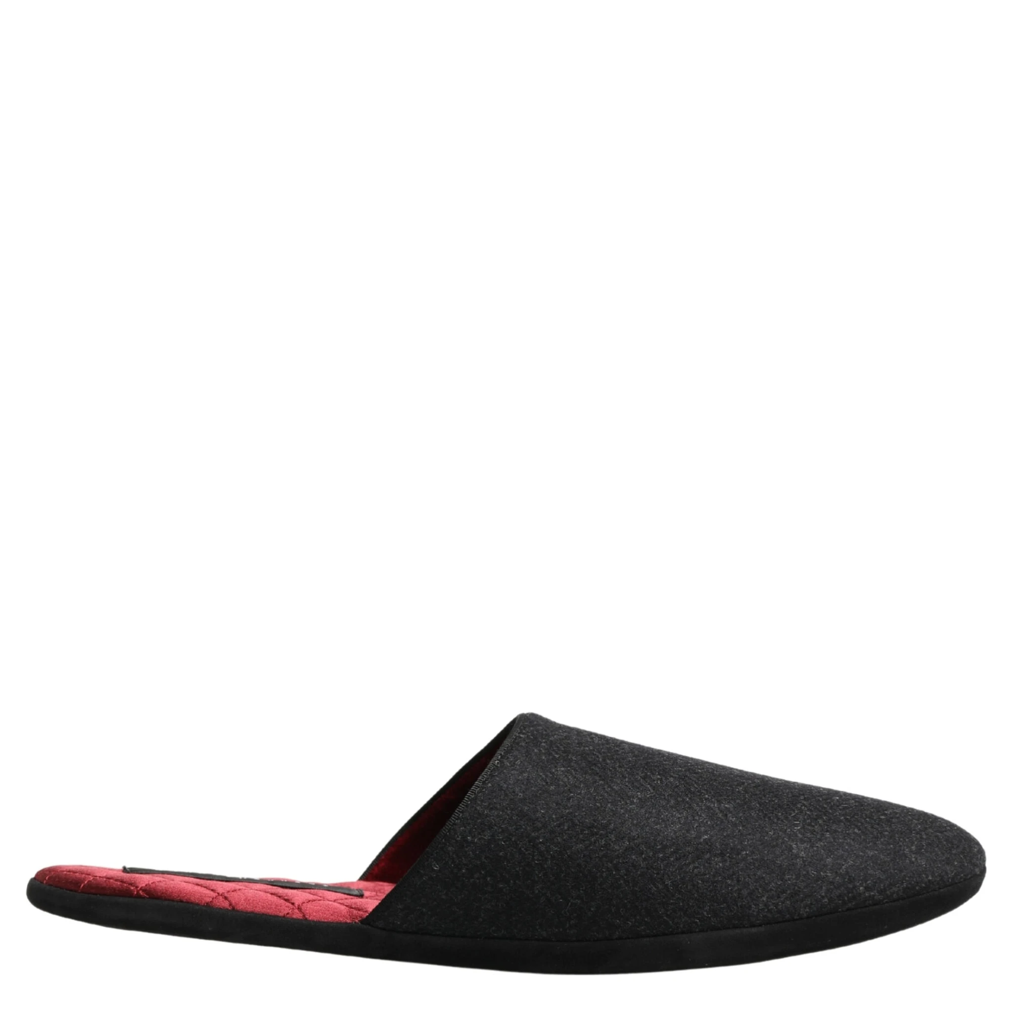 Anthracite Wool Cashmere Quilted Slippers Shoes