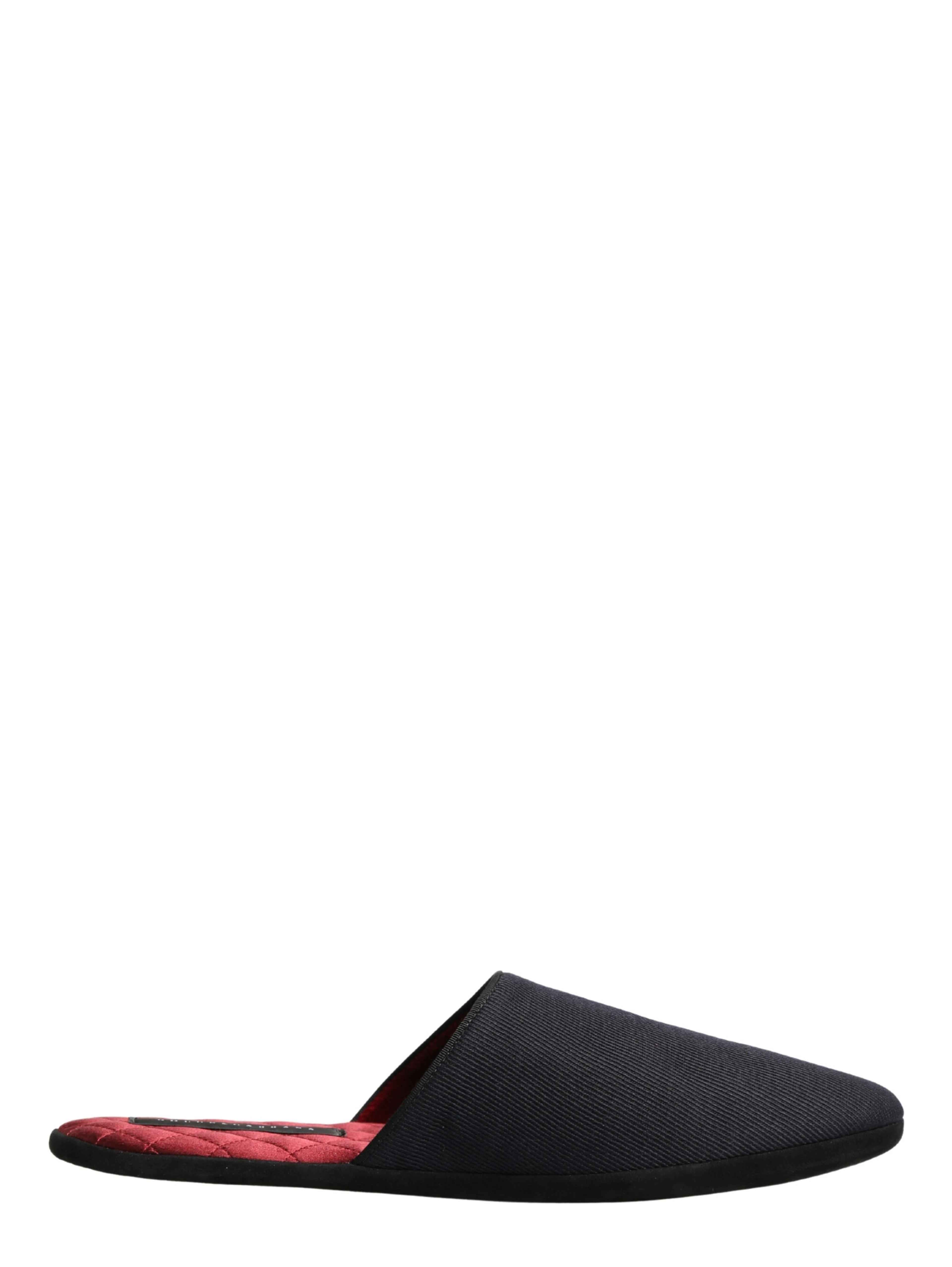 Dark Navy Wool Cotton Red Chevron Slippers Shoes