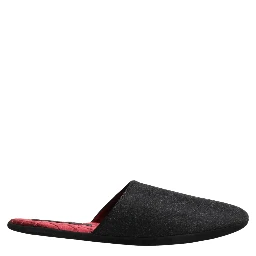 Anthracite Wool Cashmere Quilted Slippers Shoes