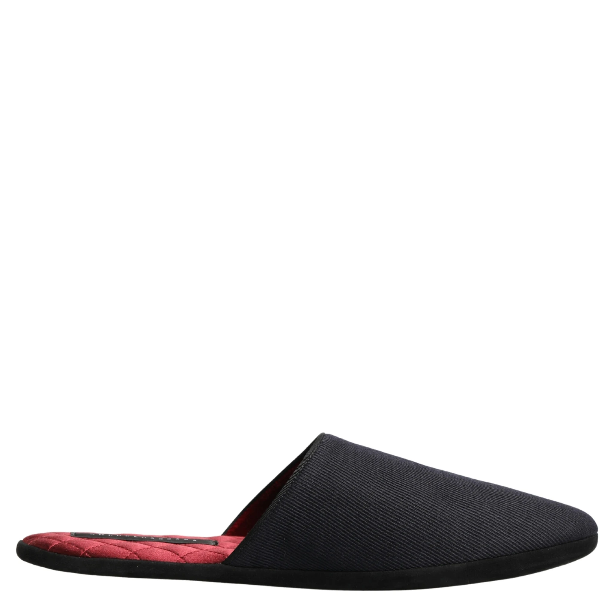 Dark Navy Wool Cotton Red Chevron Slippers Shoes
