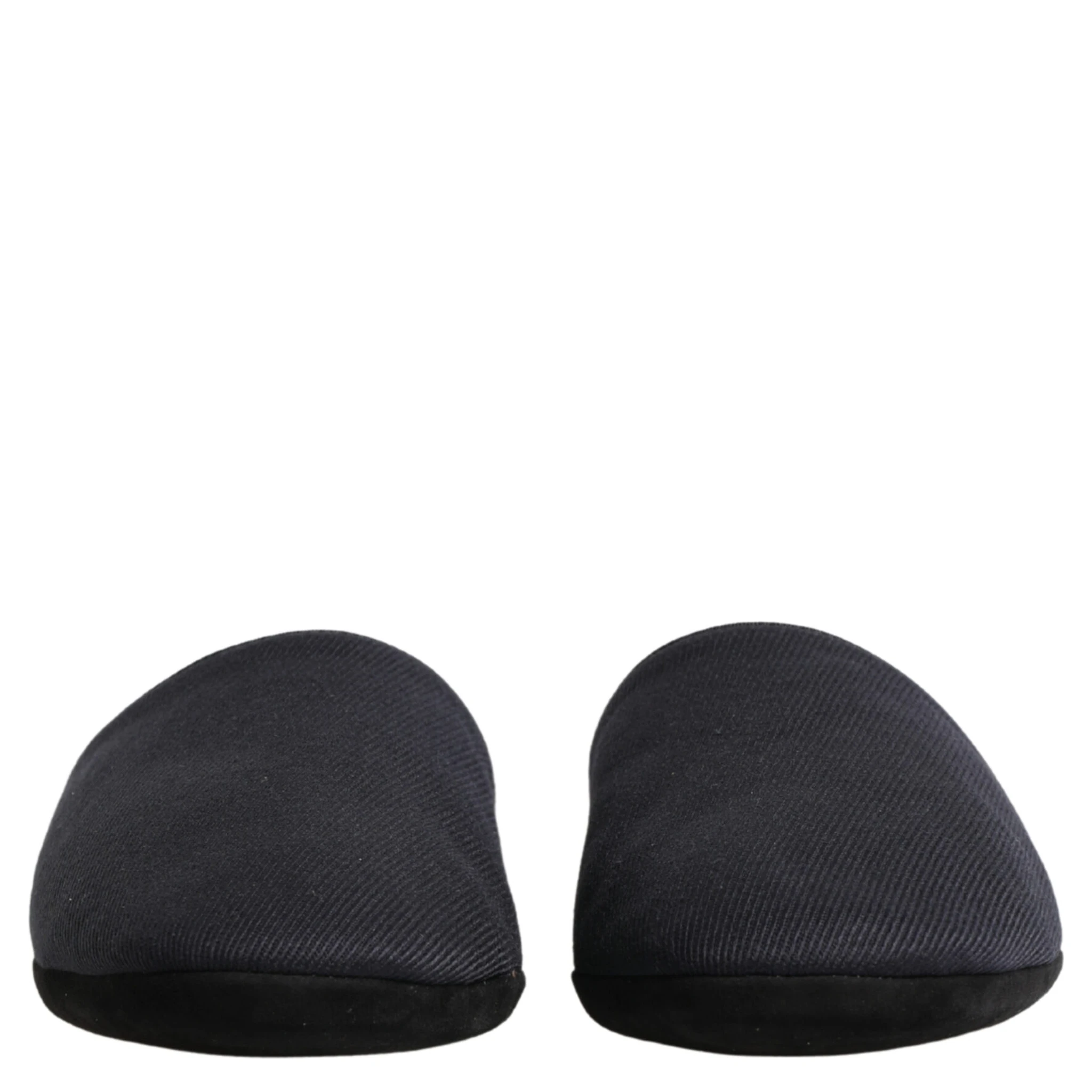 Dark Navy Wool Cotton Red Chevron Slippers Shoes