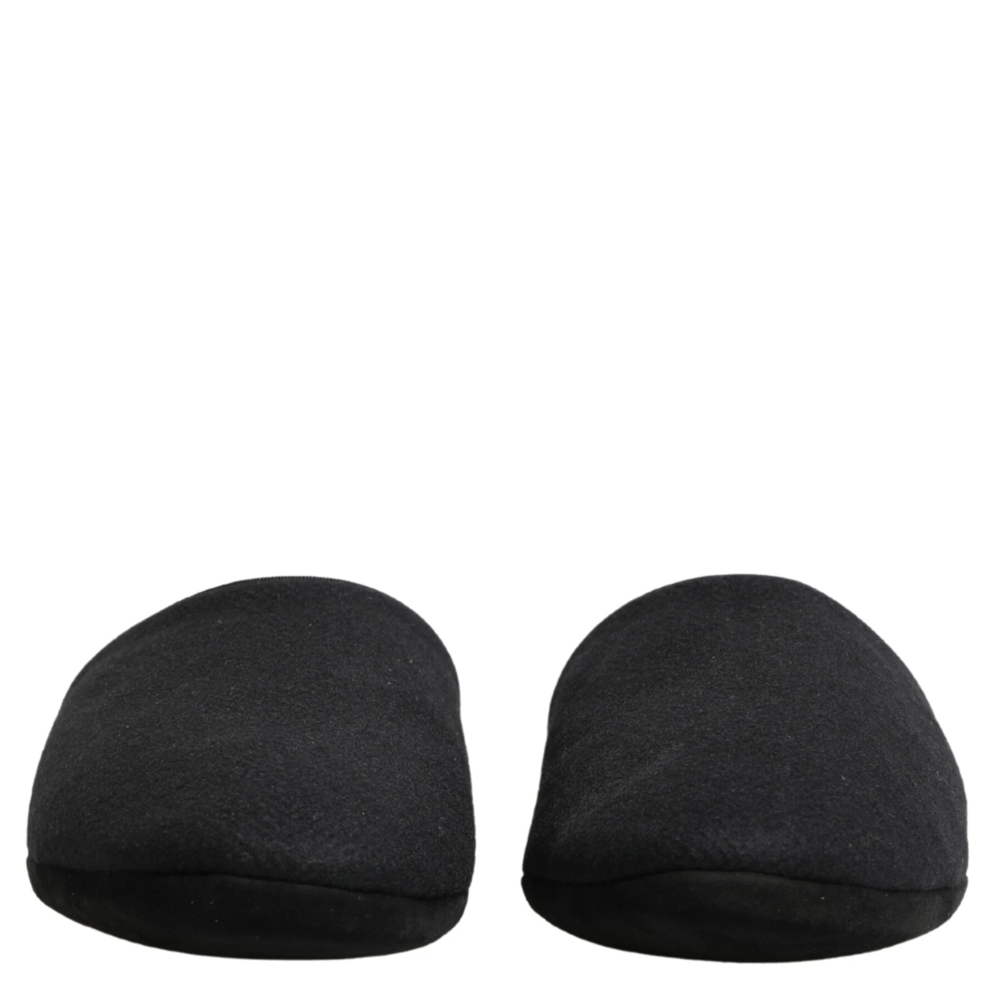 Black Wool Cashmere Red Quilted Slippers Shoes
