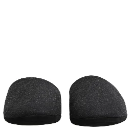 Anthracite Wool Cashmere Quilted Slippers Shoes