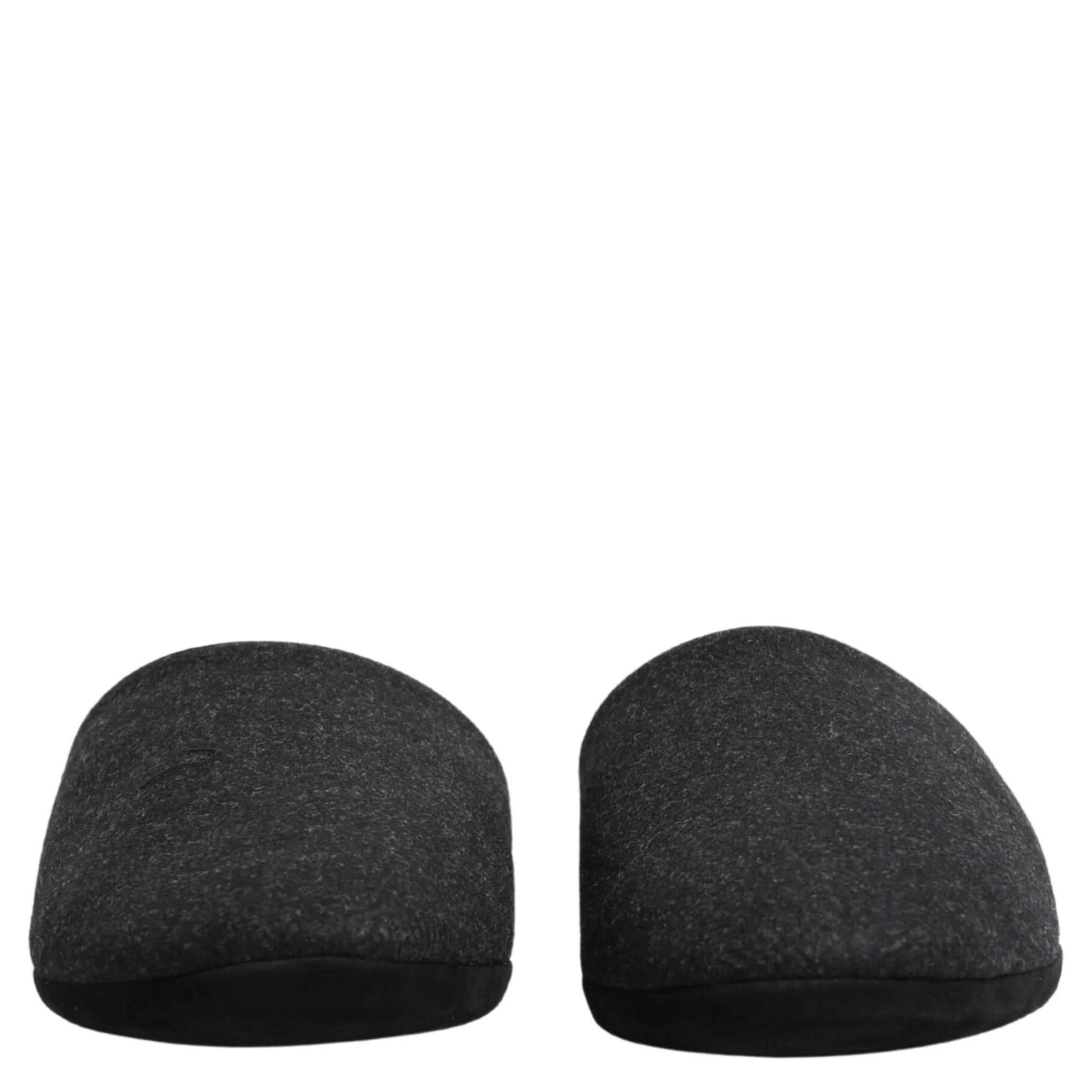 Anthracite Wool Cashmere Quilted Slippers Shoes