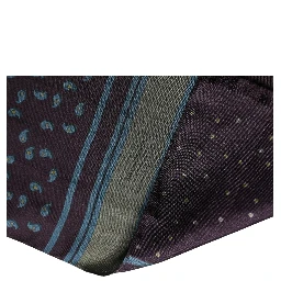 Men Scarf Maroon Patterned Silk Neck Foulard 132cm x 33cm