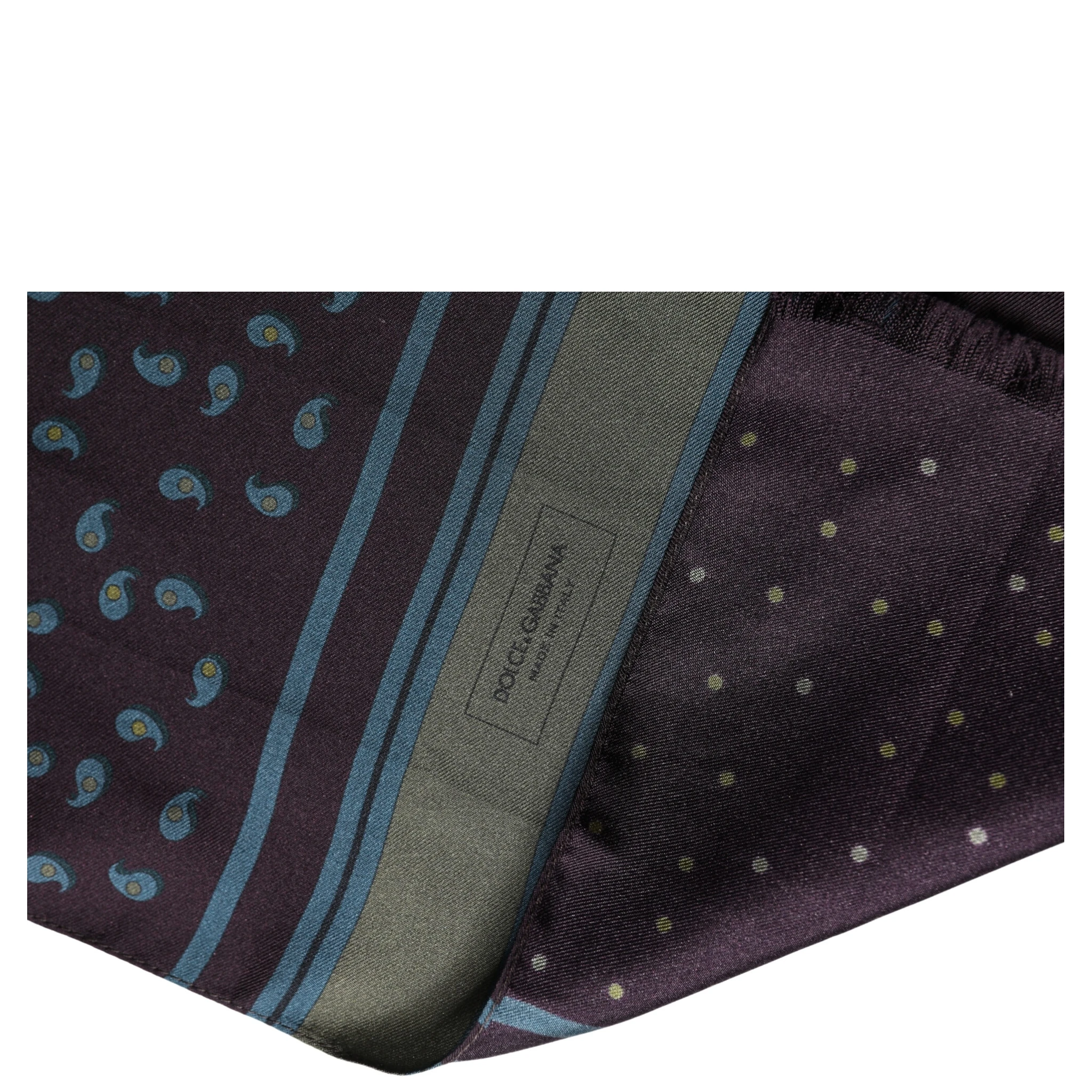 Men Scarf Maroon Patterned Silk Neck Foulard 132cm x 33cm