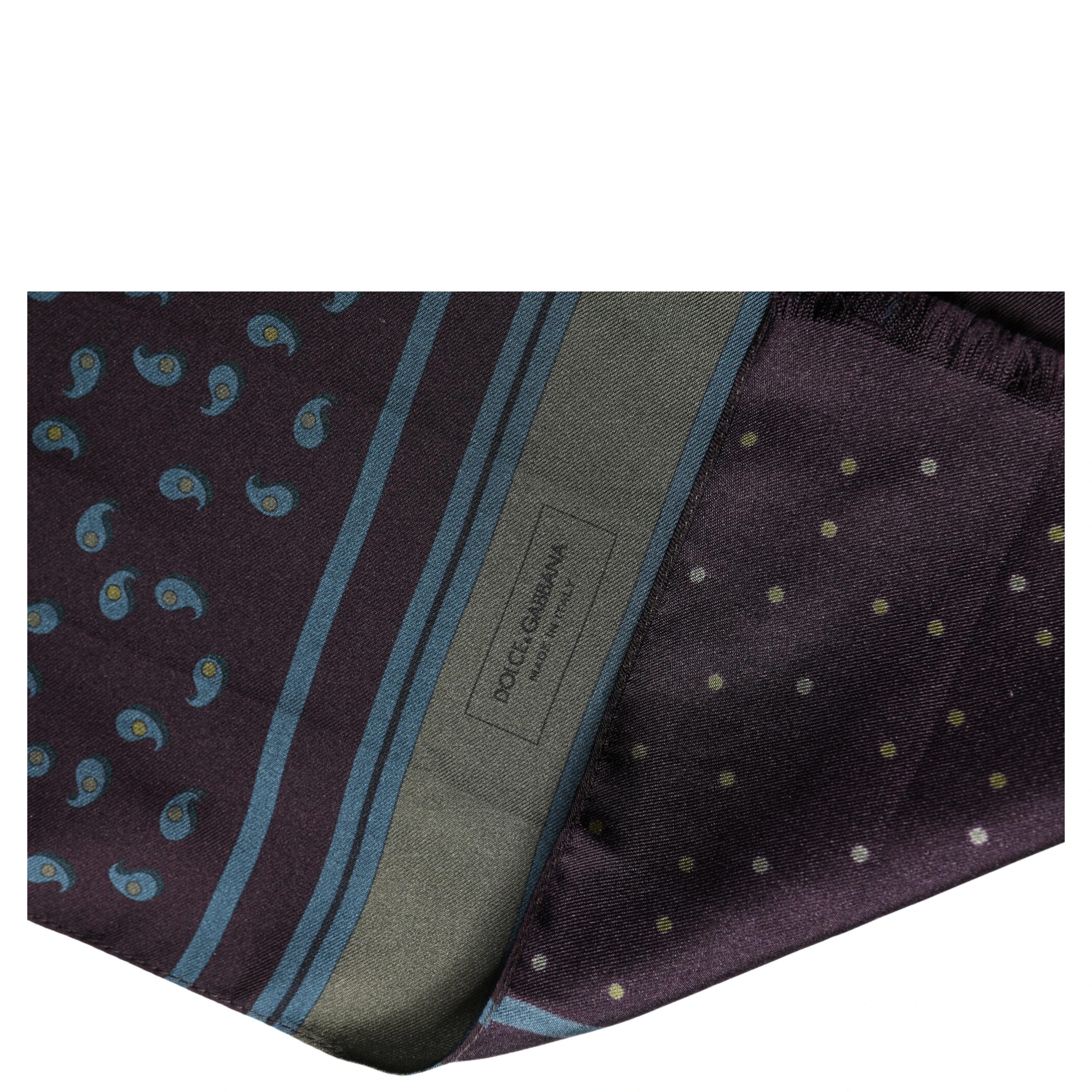 Men Scarf Maroon Patterned Silk Neck Foulard 132cm x 33cm