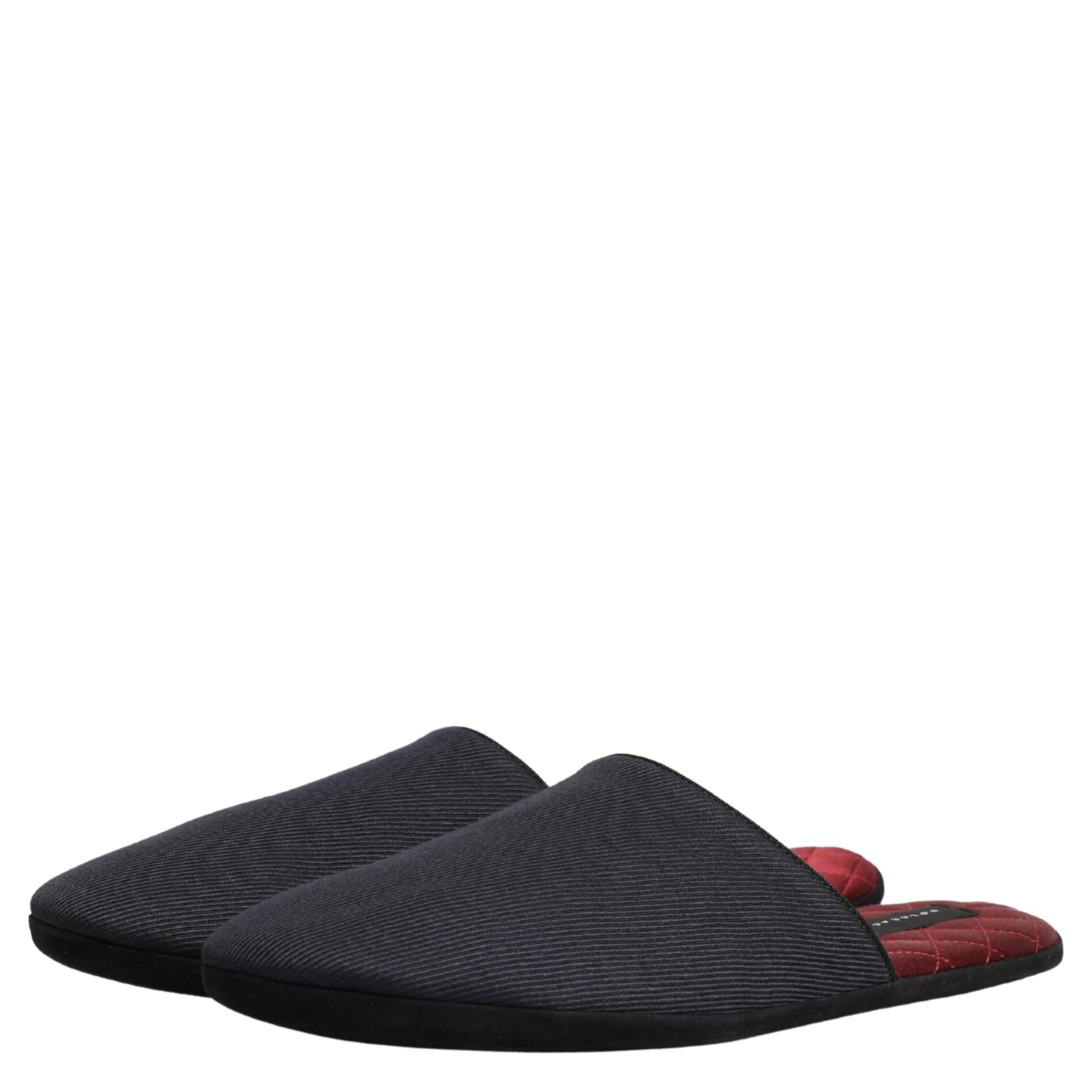 Dark Navy Wool Cotton Red Chevron Slippers Shoes
