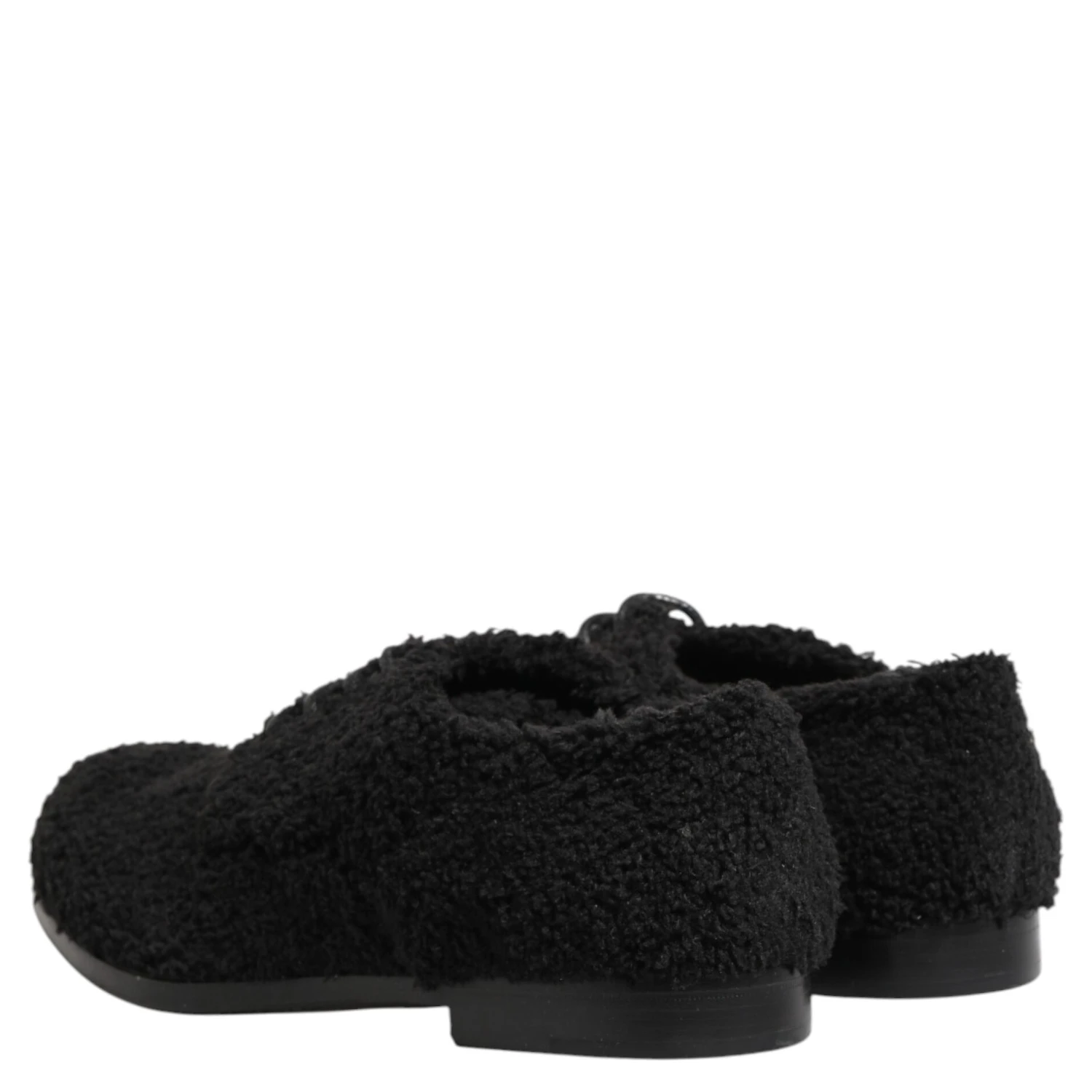 Men Black Riccio Shearling Dress Derby Shoes