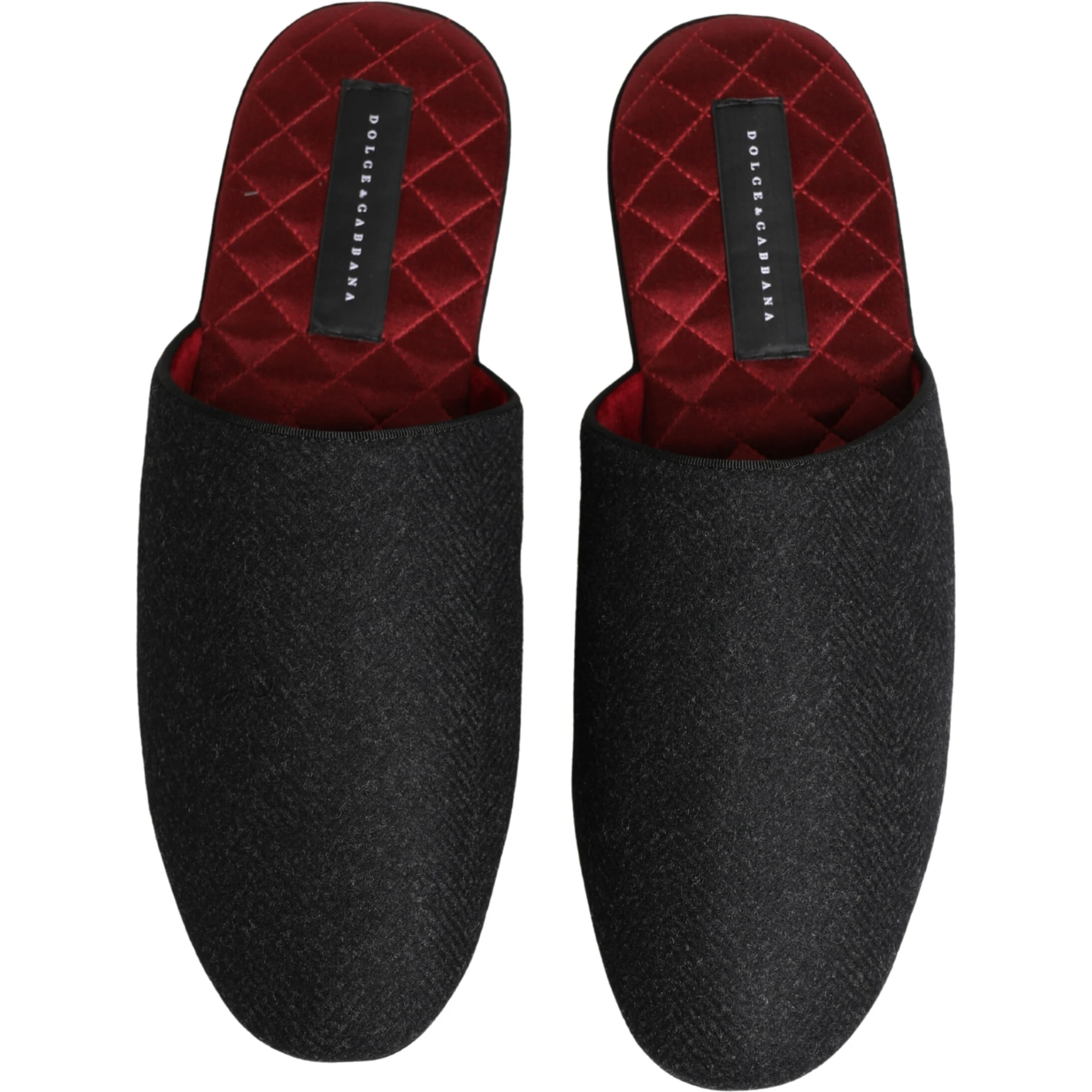 Anthracite Wool Cashmere Quilted Slippers Shoes
