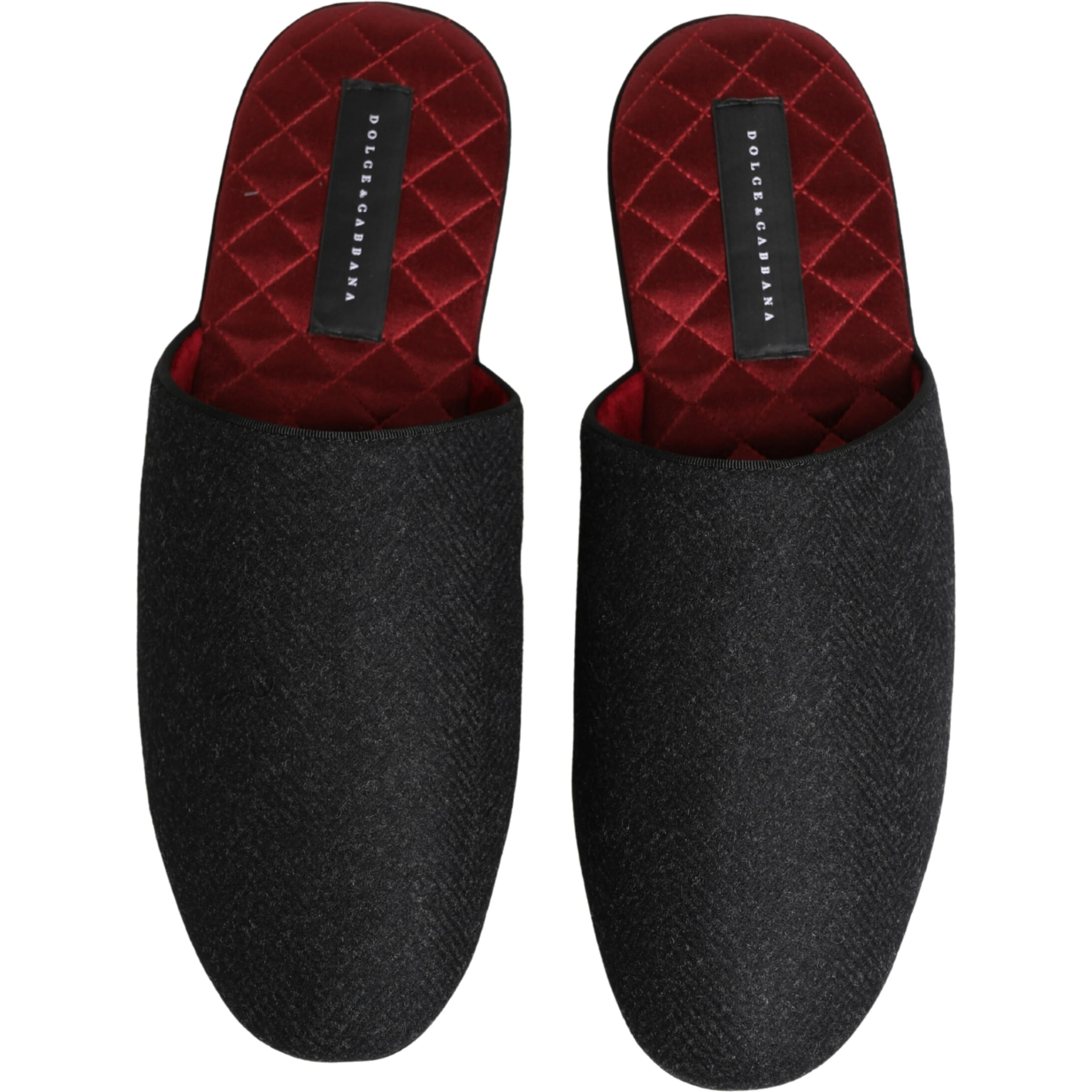Anthracite Wool Cashmere Quilted Slippers Shoes