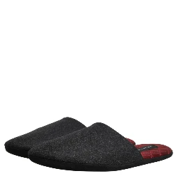 Anthracite Wool Cashmere Quilted Slippers Shoes