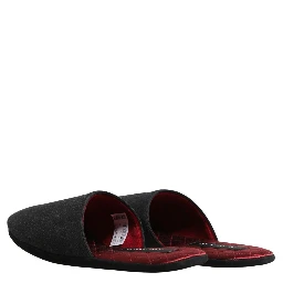 Anthracite Wool Cashmere Quilted Slippers Shoes