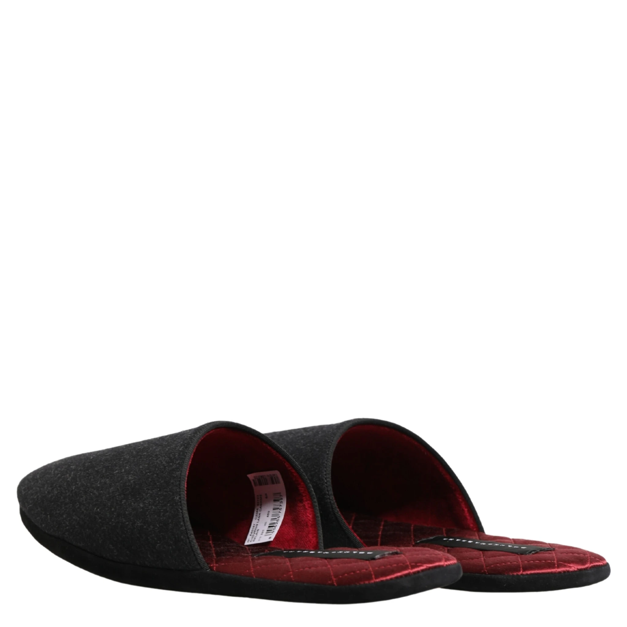 Anthracite Wool Cashmere Quilted Slippers Shoes