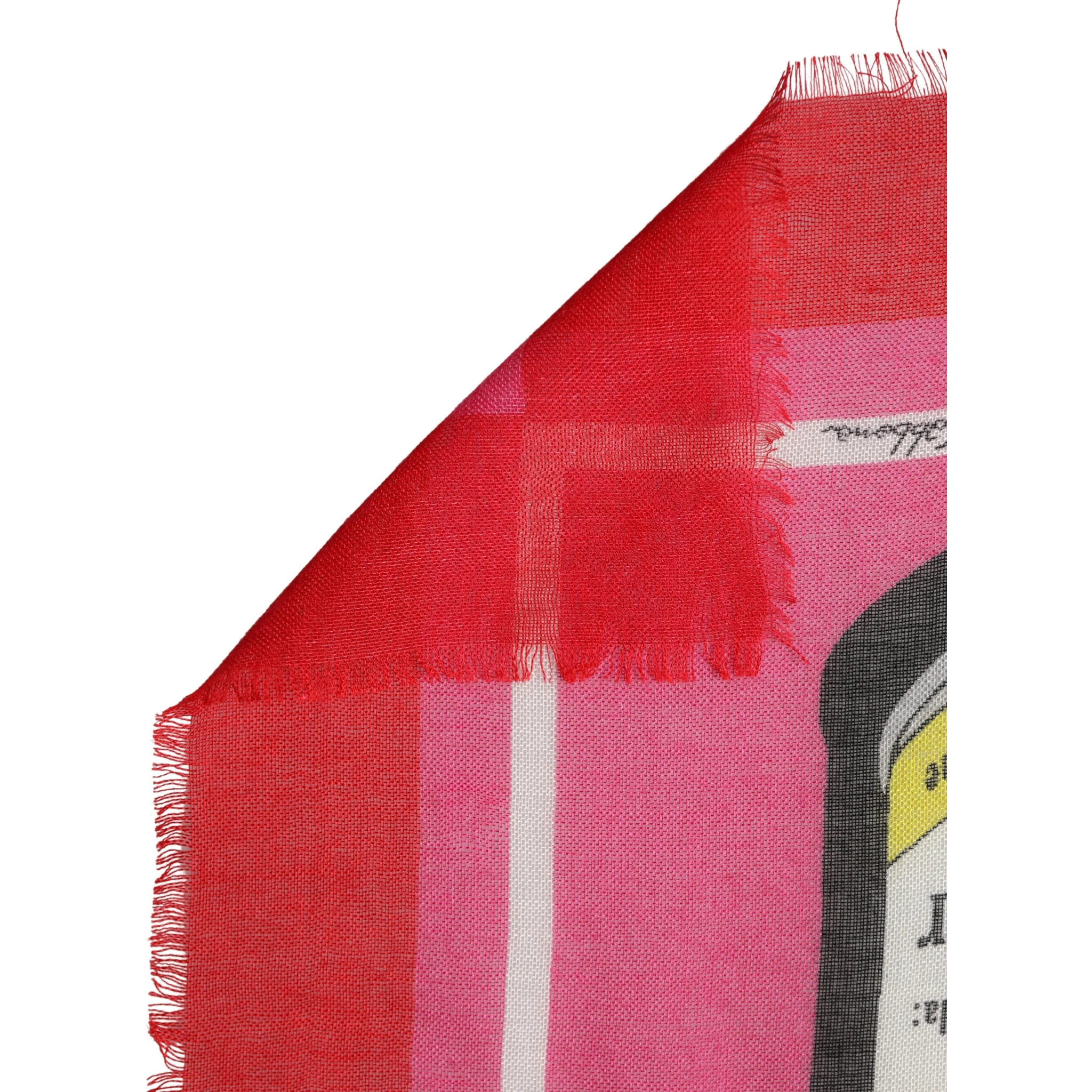 Pink DG Amore Print Neck Square Shawl 140cm x 140cm Scarf