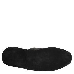 Dark Grey Charcoal Wool Red Slippers Shoes