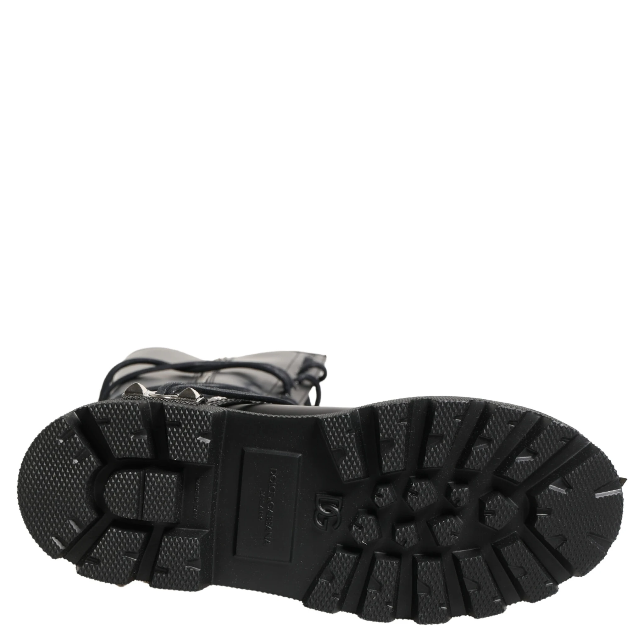 Black Leather Knee High Combat Boots Shoes