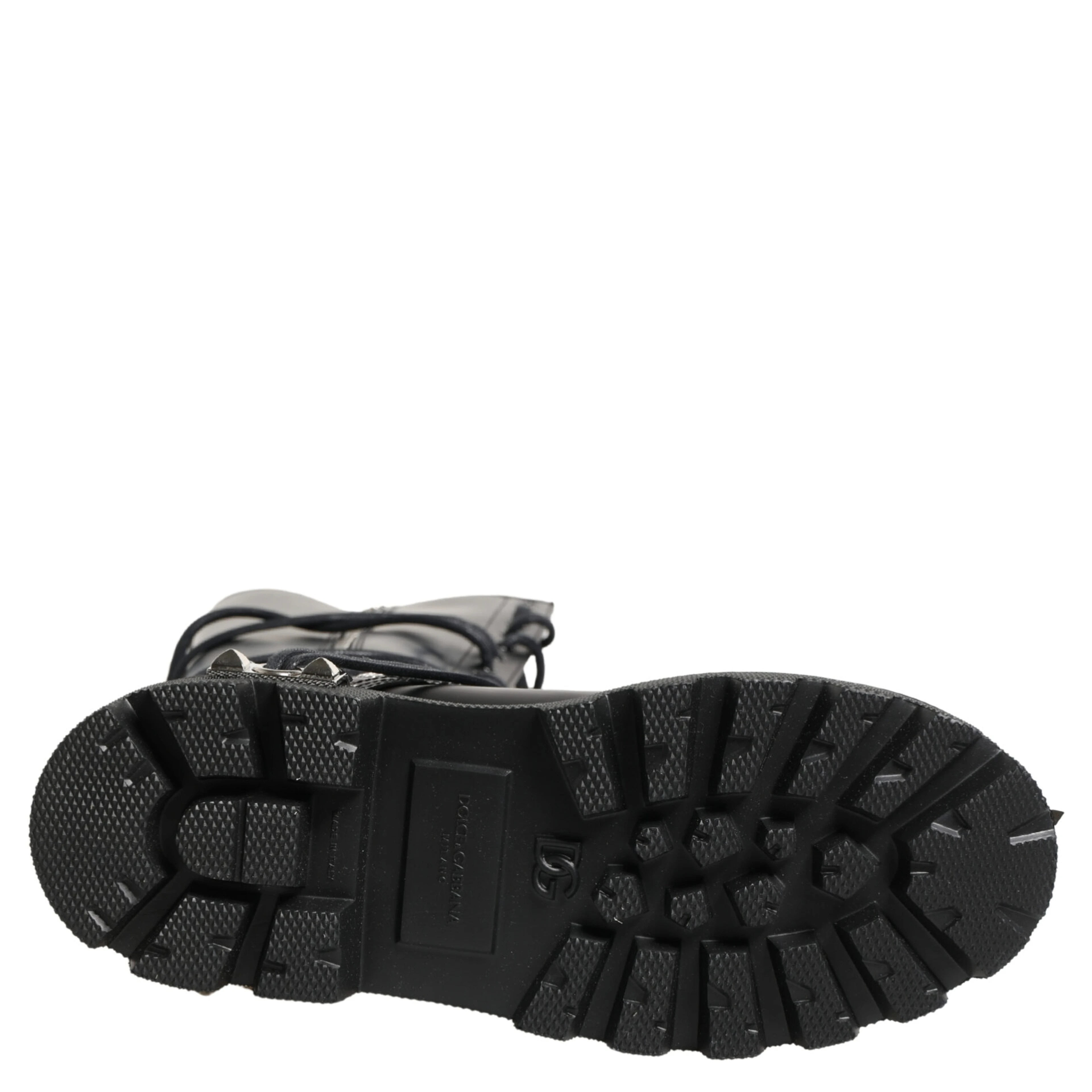 Black Leather Knee High Combat Boots Shoes
