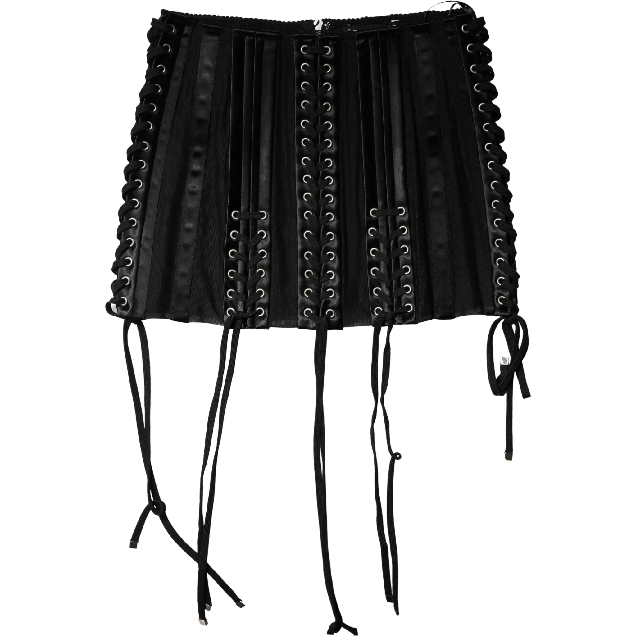Black Lace-Up Waist Cincher Bustier Corset Top